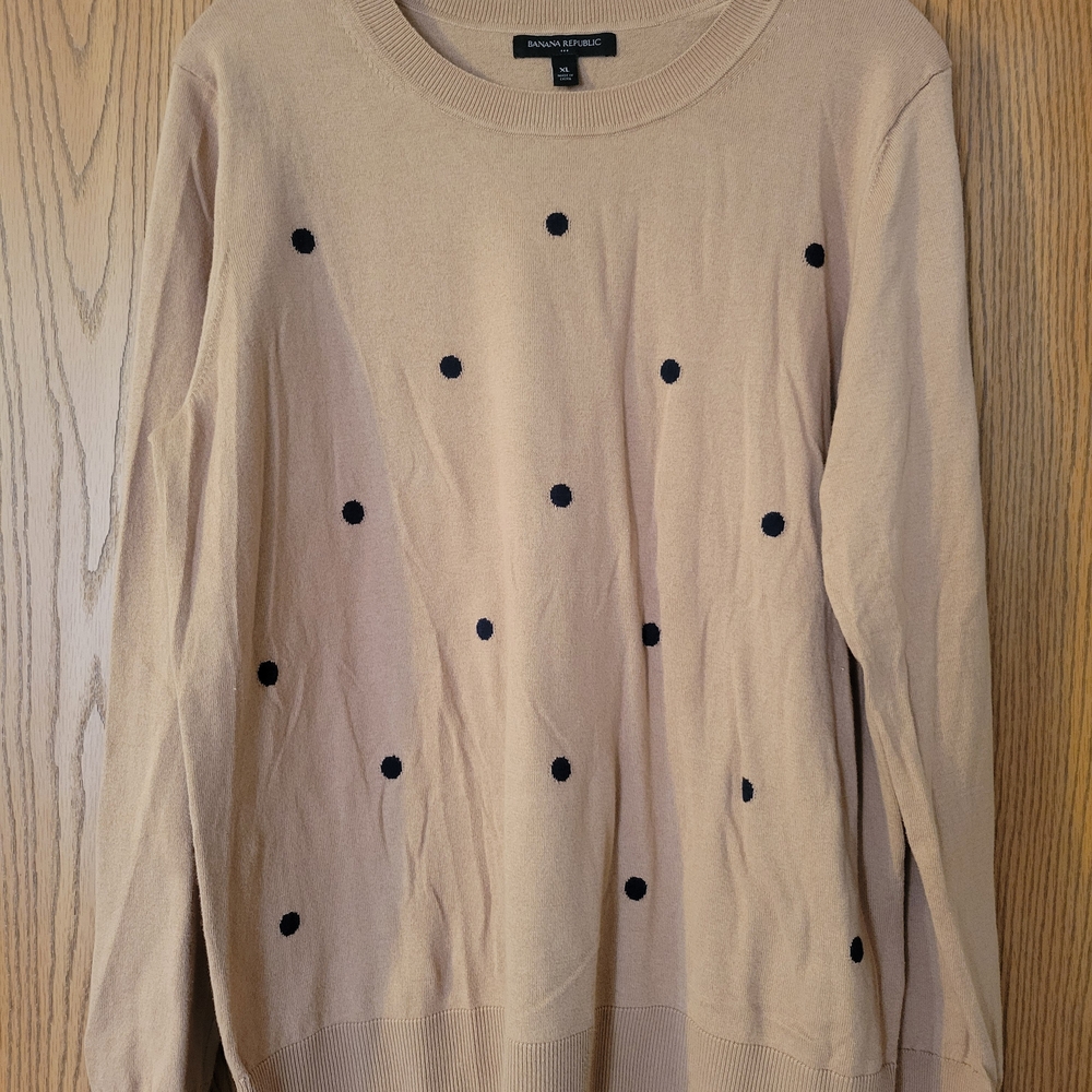 Banana Republic Tan Polka Dot Sweater NWOT